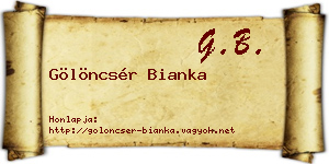 Gölöncsér Bianka névjegykártya