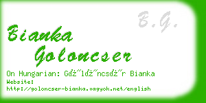 bianka goloncser business card
