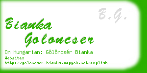 bianka goloncser business card